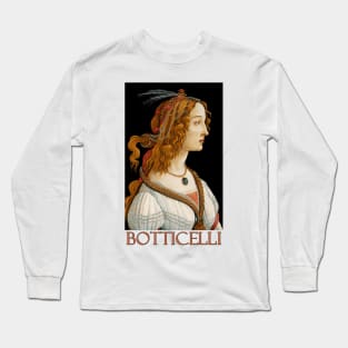 Portrait of a Lady by Sandro Botticelli Long Sleeve T-Shirt